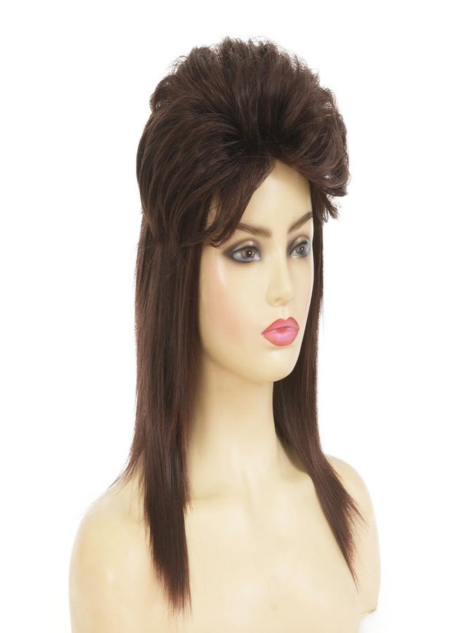 تسيسيس شعر مستعار بني طويل من تسيس للنساء، مستوحى من تسريحات شعر الروك في السبعينيات والثمانينيات، شعر مستعار كثيف ومتدرج بطول الكتف، مناسب للتنكر والاستخدام اليومي (بني) - Image 4